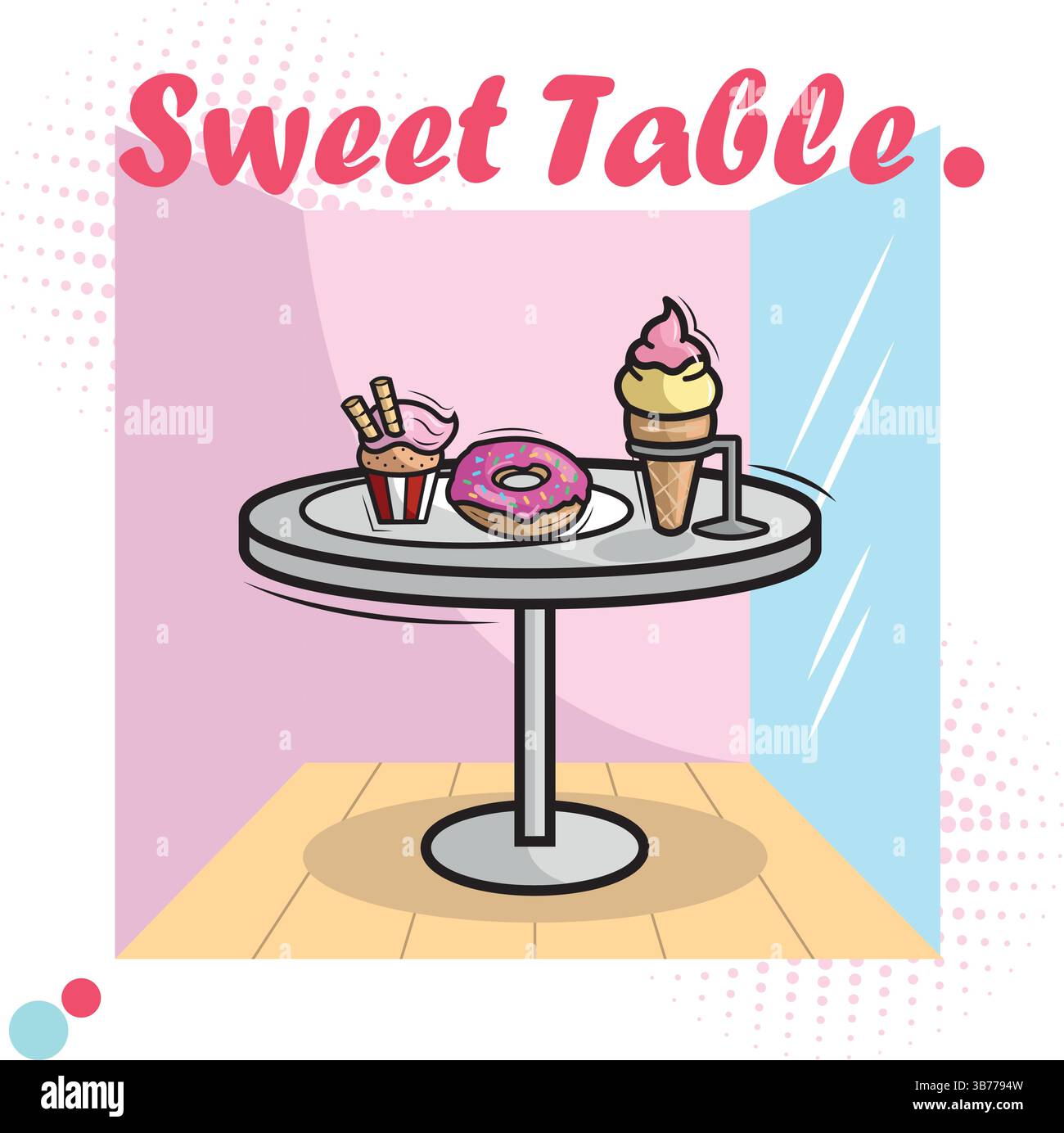 Sweet snack table setup. Vector illustration Stock Vector Image & Art ...
