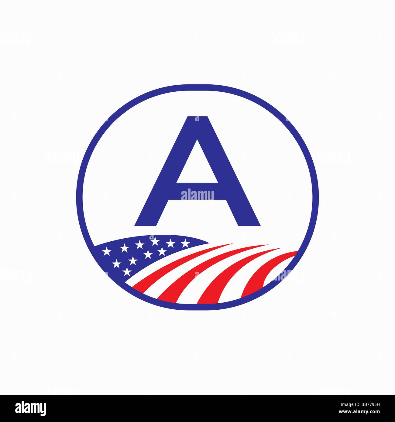 Letter A USA Agriculture Logo Design. Farming Symbol Vector Template Stock Vector