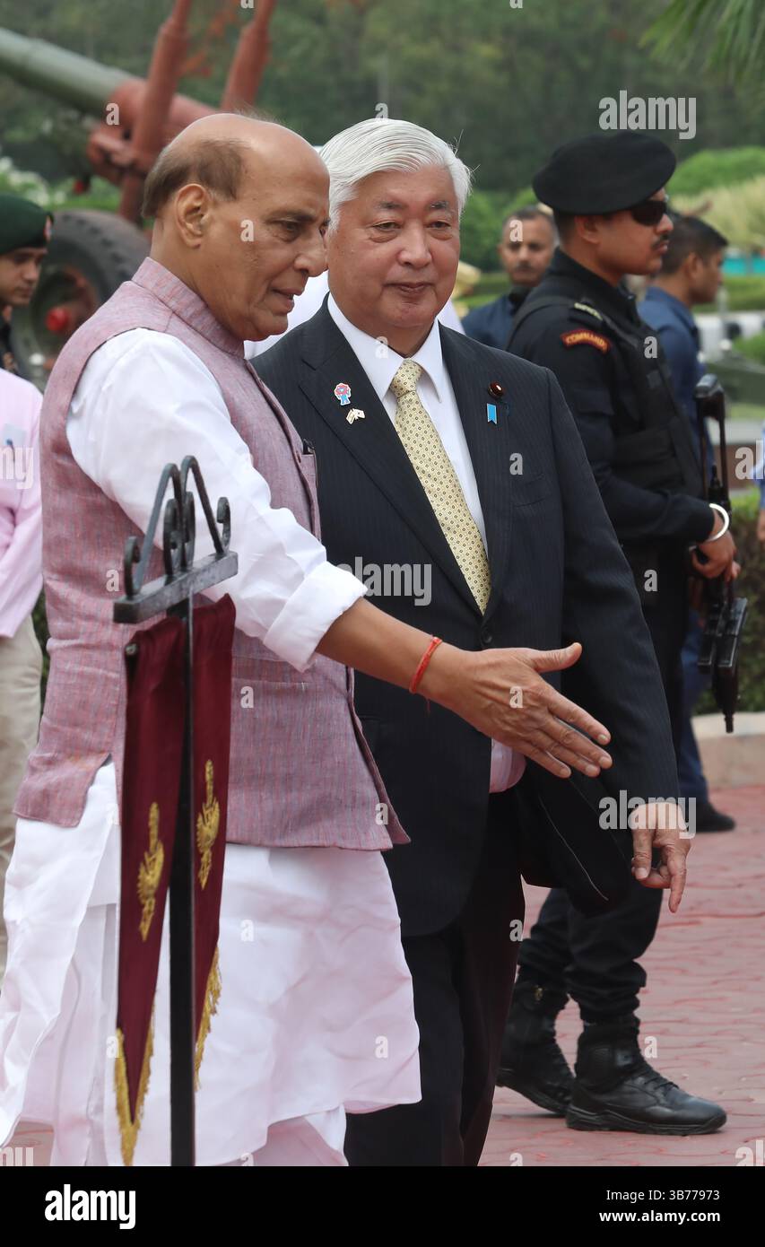 Hashan Rajanath New Delhi, India. 05th May, 2025. Japan's Defence Minister Gen Nakatani ...