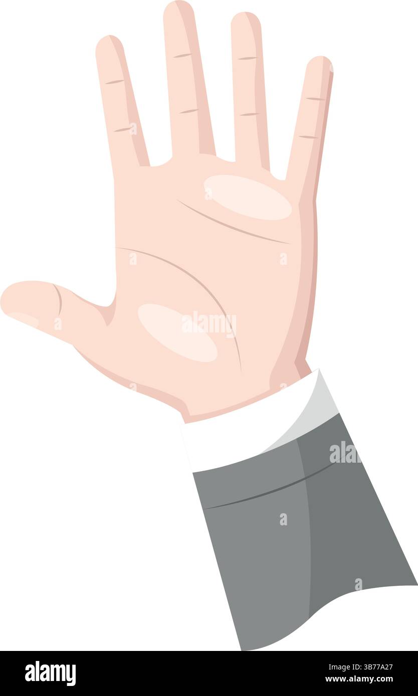 Raised opened hand. Vector illustration Stock Vector Image & Art - Alamy