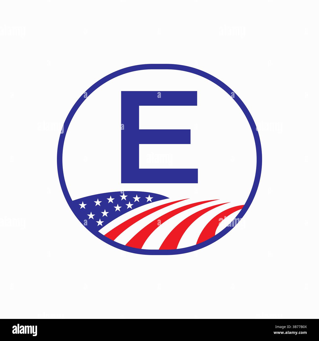 Letter E USA Agriculture Logo Design. Farming Symbol Vector Template Stock Vector