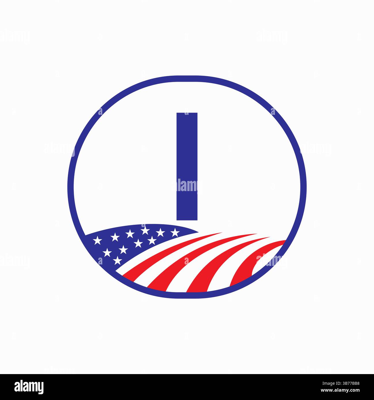 Letter I USA Agriculture Logo Design. Farming Symbol Vector Template Stock Vector