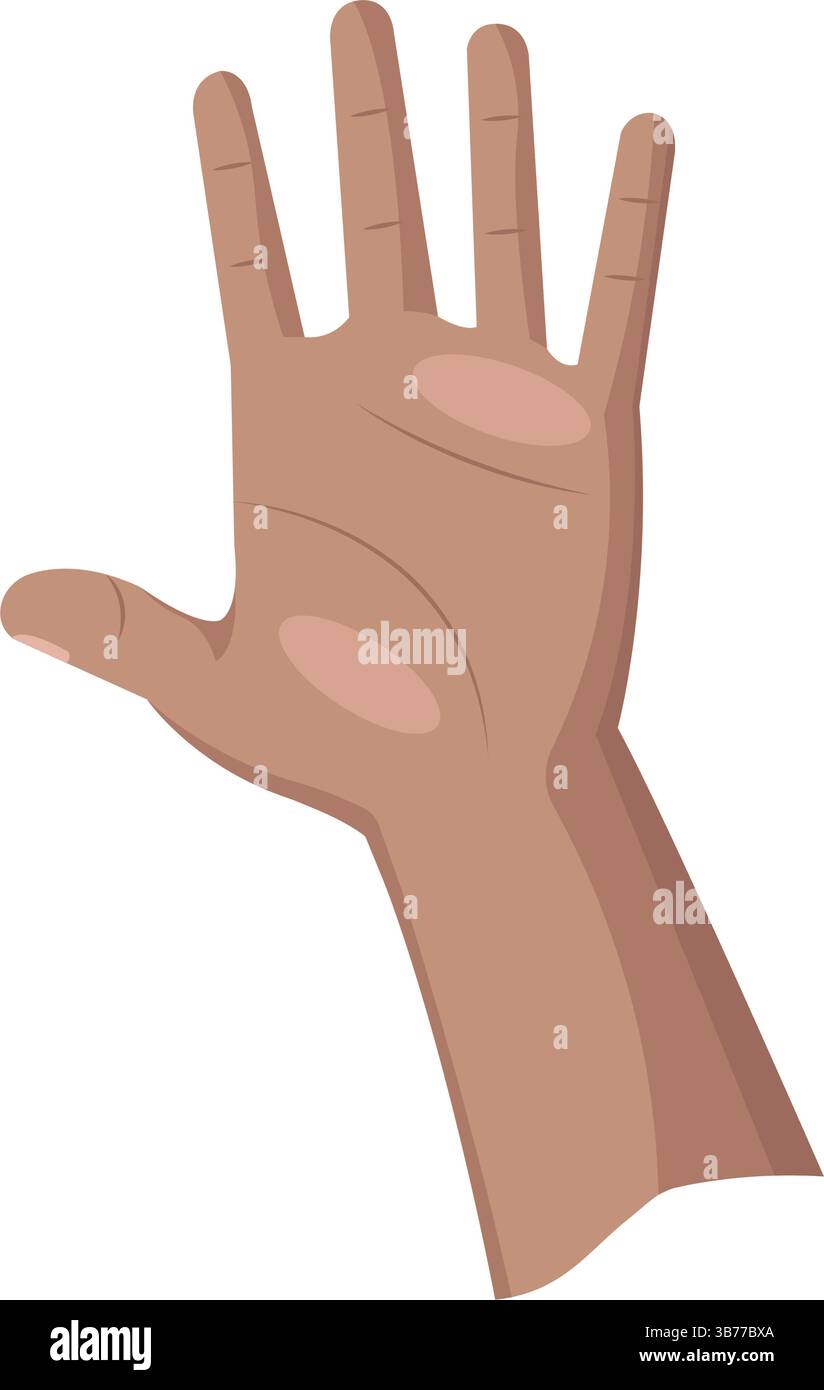 Raised opened hand. Vector illustration Stock Vector Image & Art - Alamy