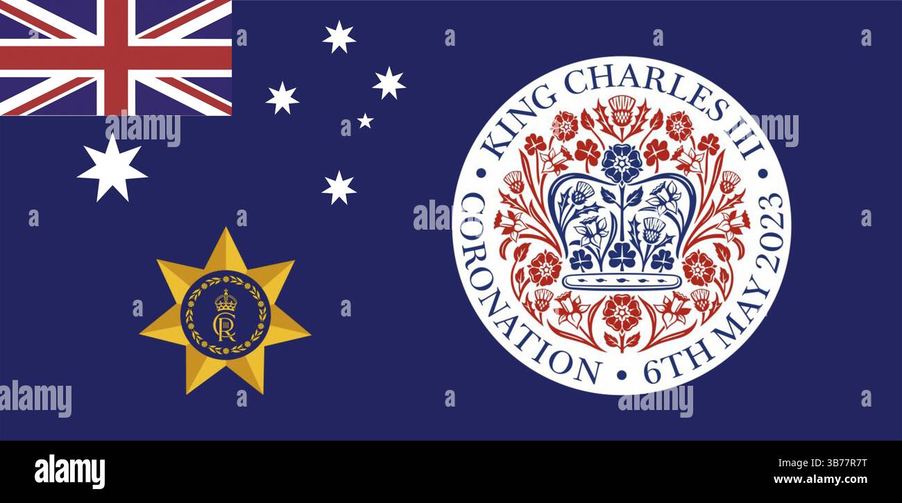 Illustration of the Australian Royal Coronation Flag. Royal Coronation ...
