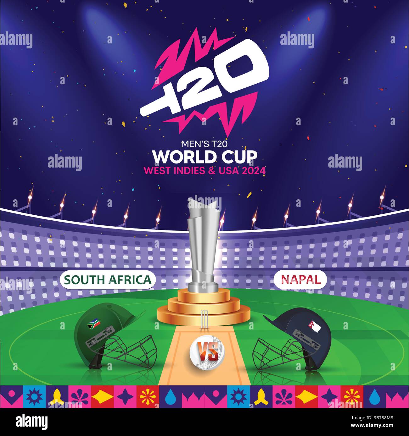 South Africa vs Nepal Cricket Match T20 Cup, Cricket Team Helmet, Art ...