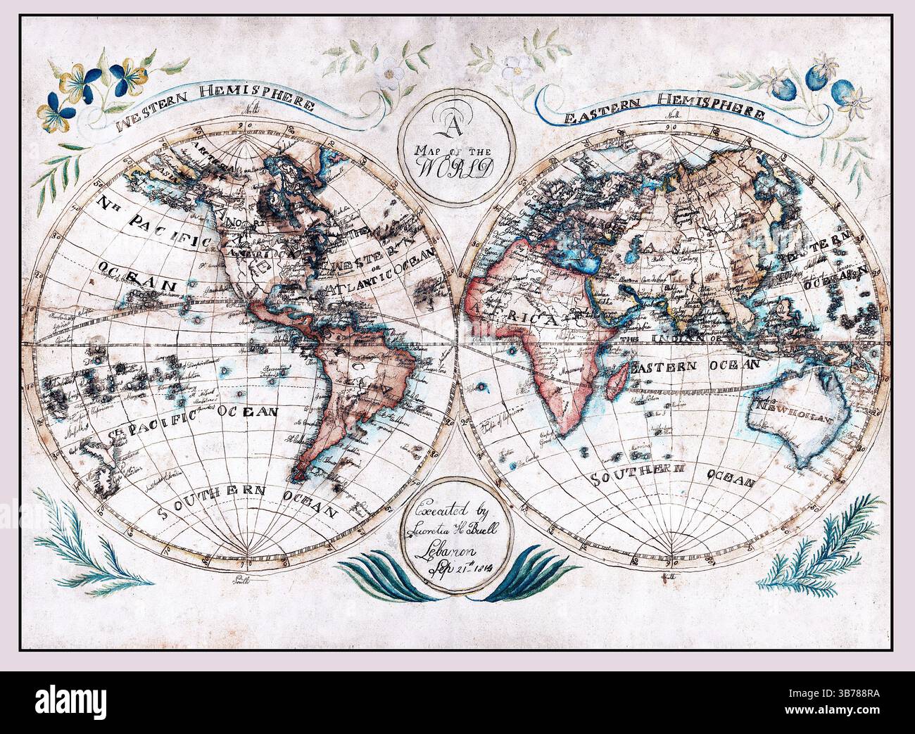 19th century map of the world hi-res stock photography and images - Alamy