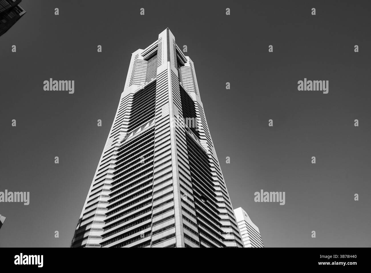 Yokohama Minato Mirai skyline (monochrome). Shooting Location: Yokohama-city kanagawa prefecture Stock Photo