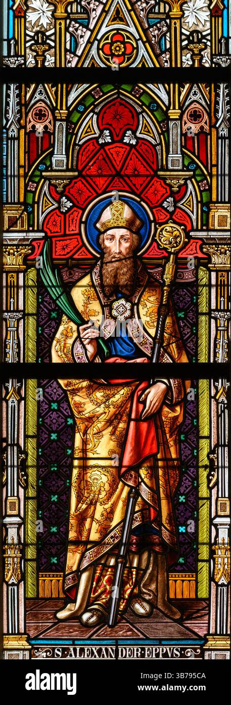 Saint Alexander of Jerusalem (died 251 AD). The Cathedral of St Elizabeth (Dóm svätej Alžbety) in Košice, Slovakia. Stock Photo