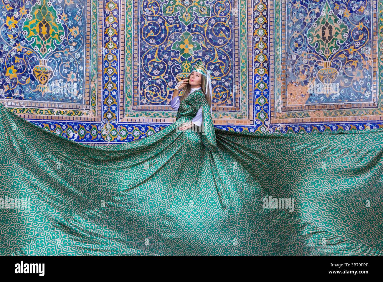 persian green dress Persian Yoke main image 0