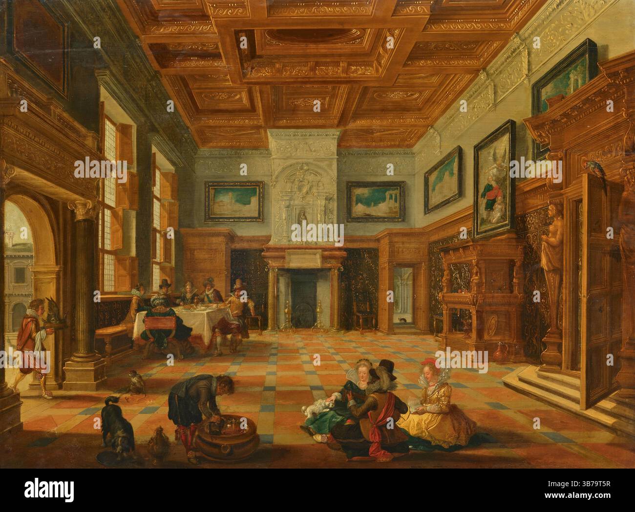 Interior with an elegant gathering. Museum: PRIVATE COLLECTION. Author ...