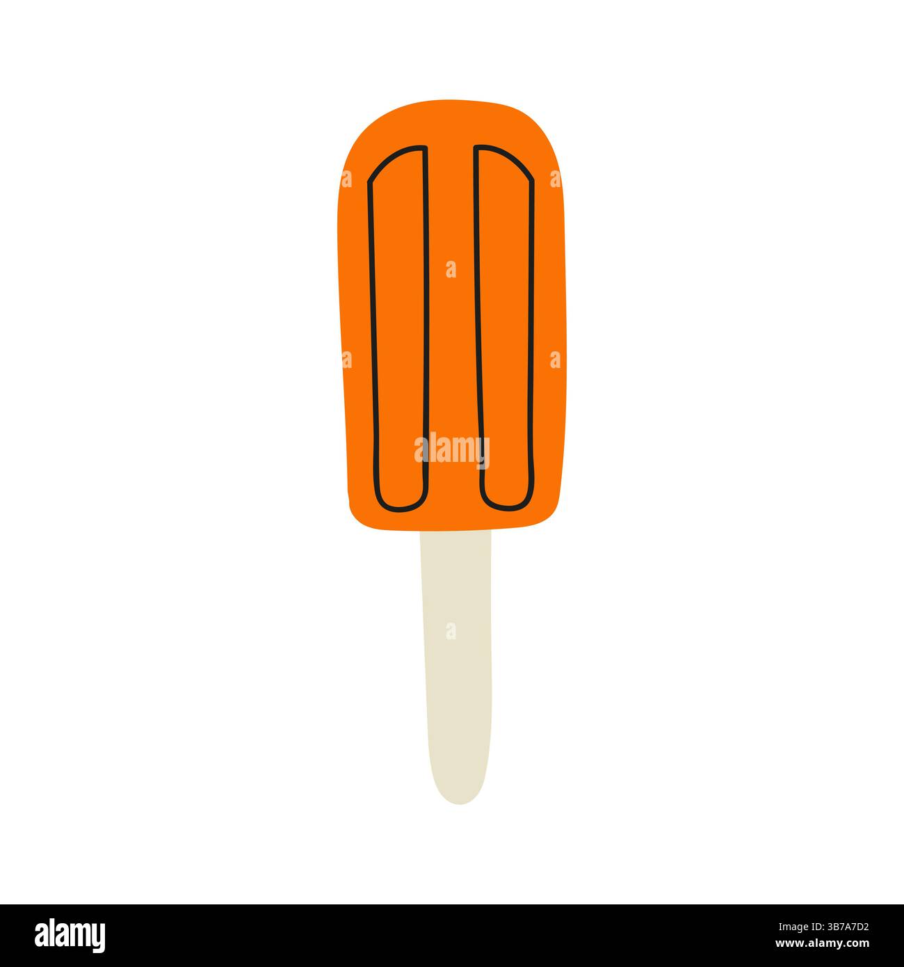 Enjoying a bright orange popsicle on a sunny summer day at a local park Stock Vector