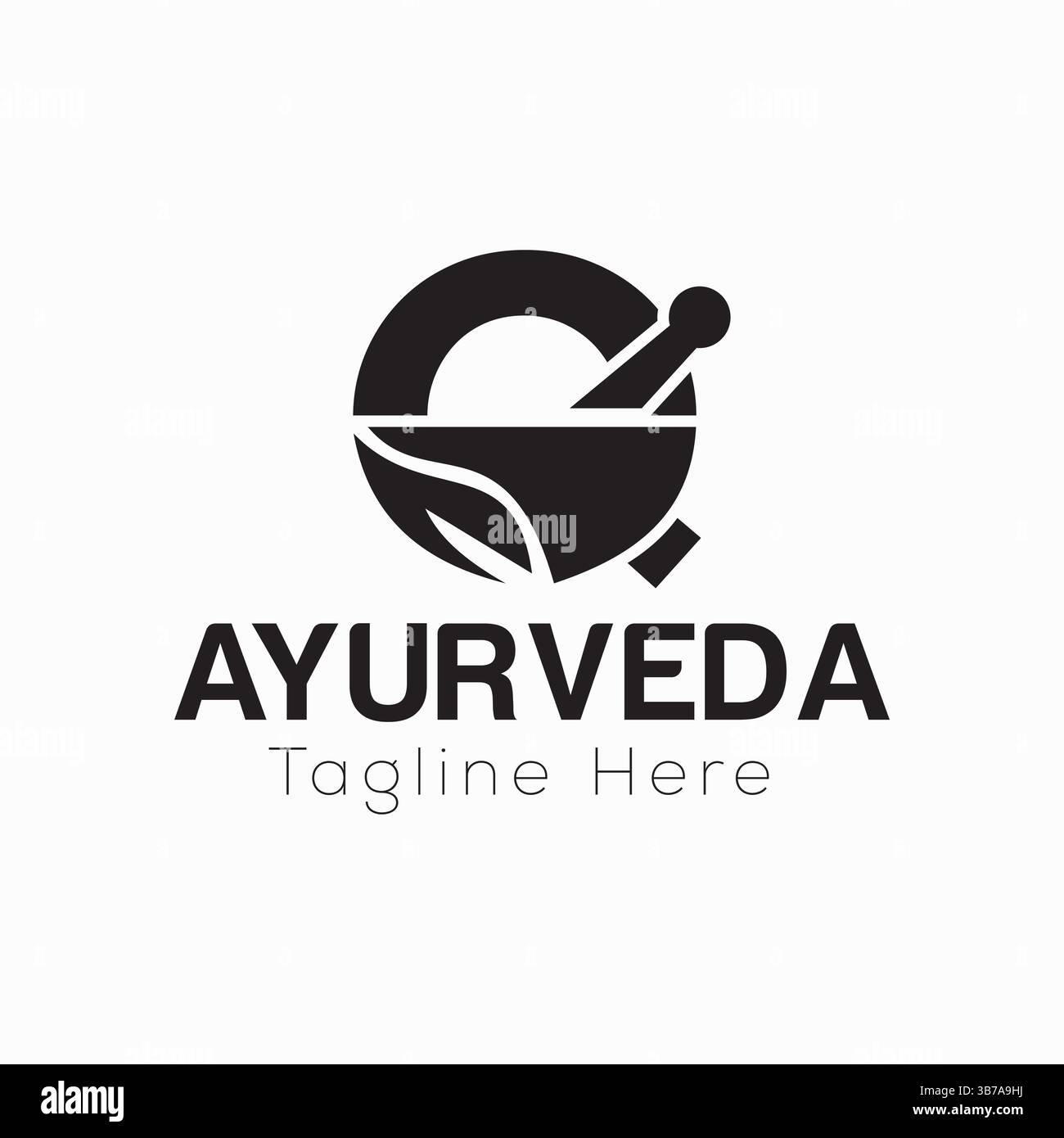Initial Letter Q Ayurveda Eco Logo Design, Pharmacy Concept Vector Template Stock Vector