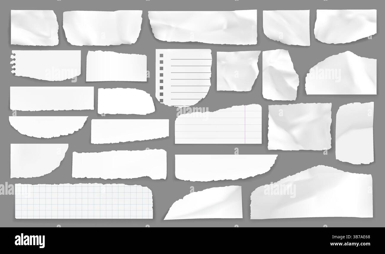 Small Rip Notes Torn school checkered blank note hi-res stock photography and images ...