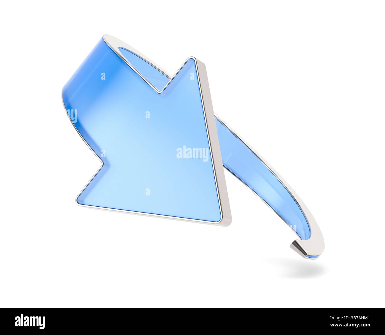 glass arrow on white background. Isolated 3D illustration Stock Photo
