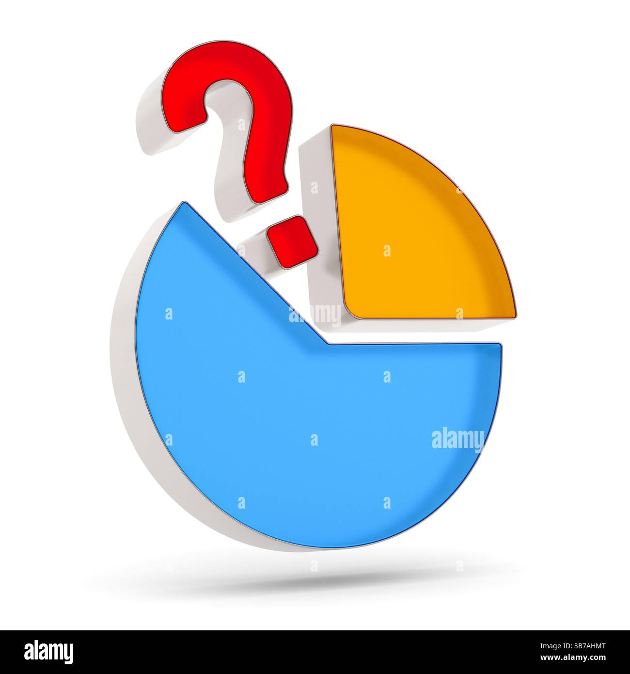 Pie chart on white background. Isolated 3D illustration Stock Photo - Alamy