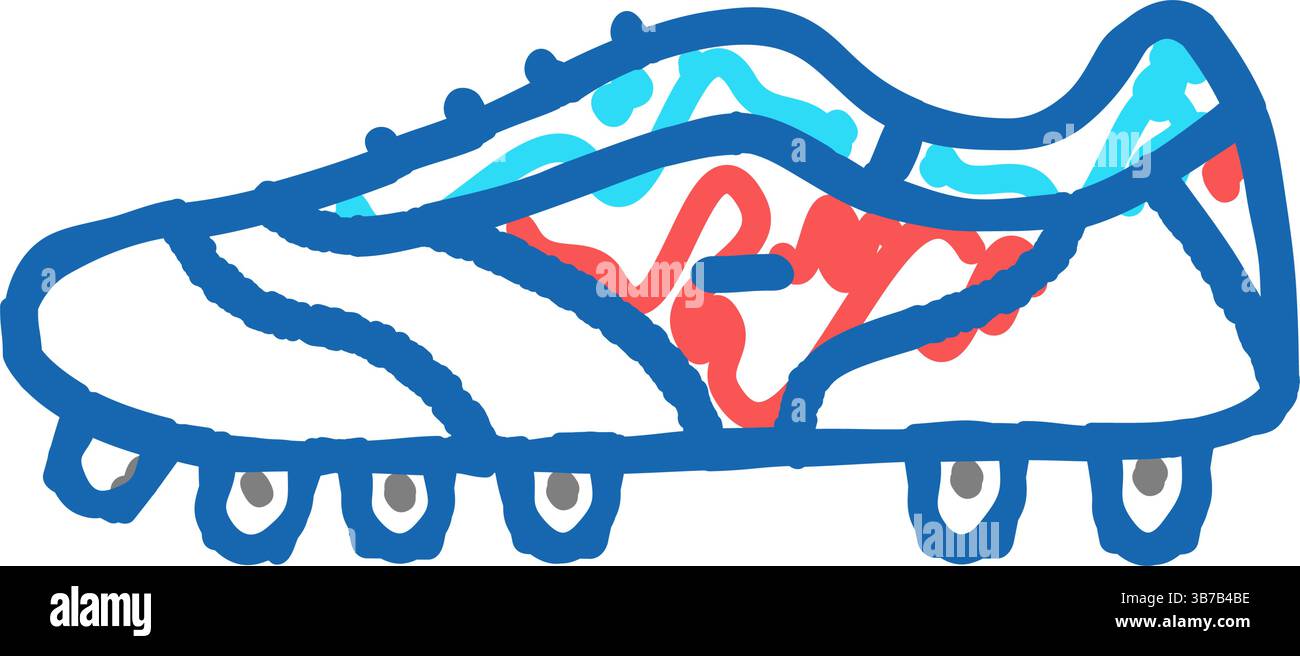 sneaker shoe soccer player icon doodle illustration Stock Vector Image ...