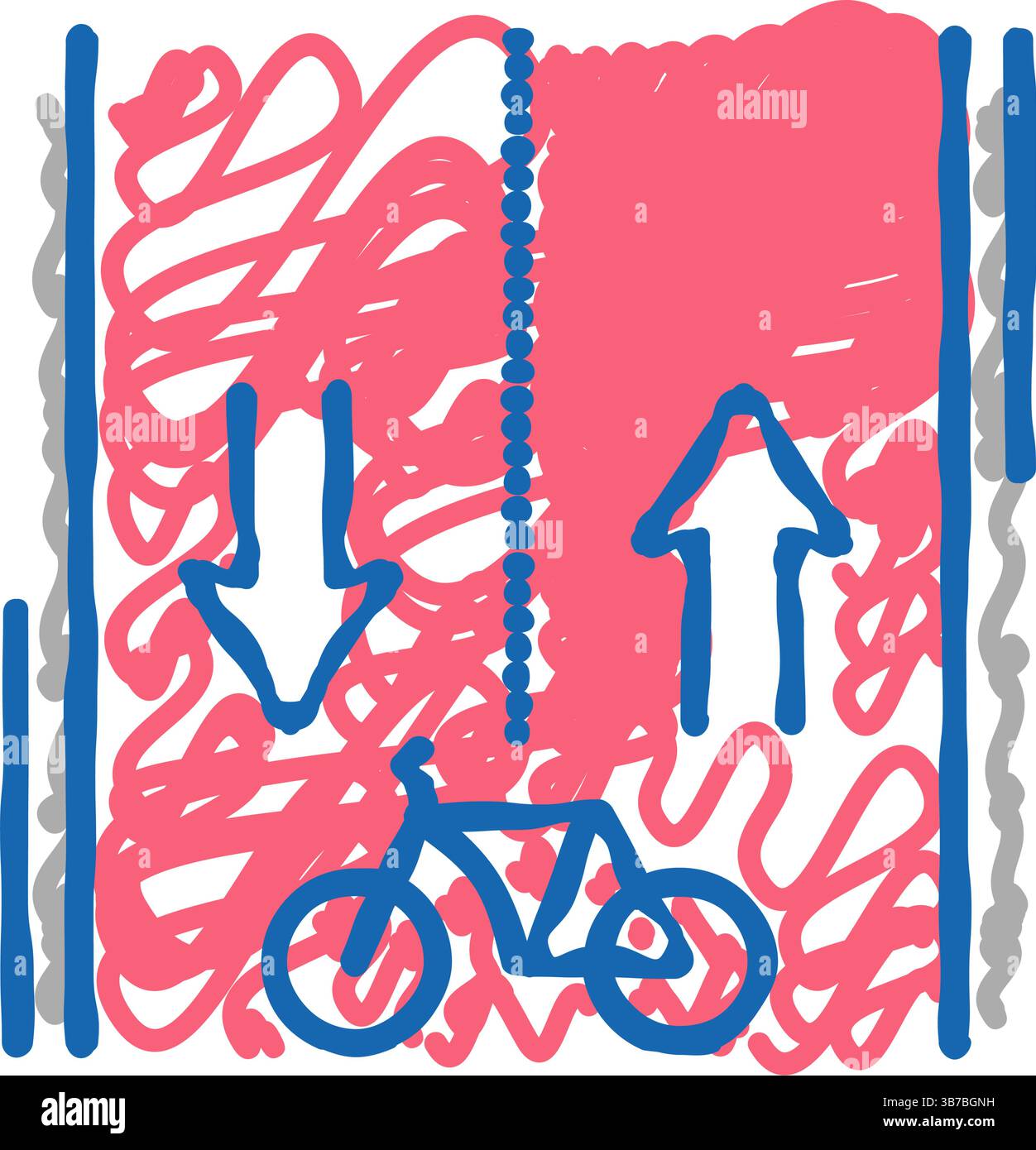 route for riding bicycle icon doodle illustration Stock Vector Image ...