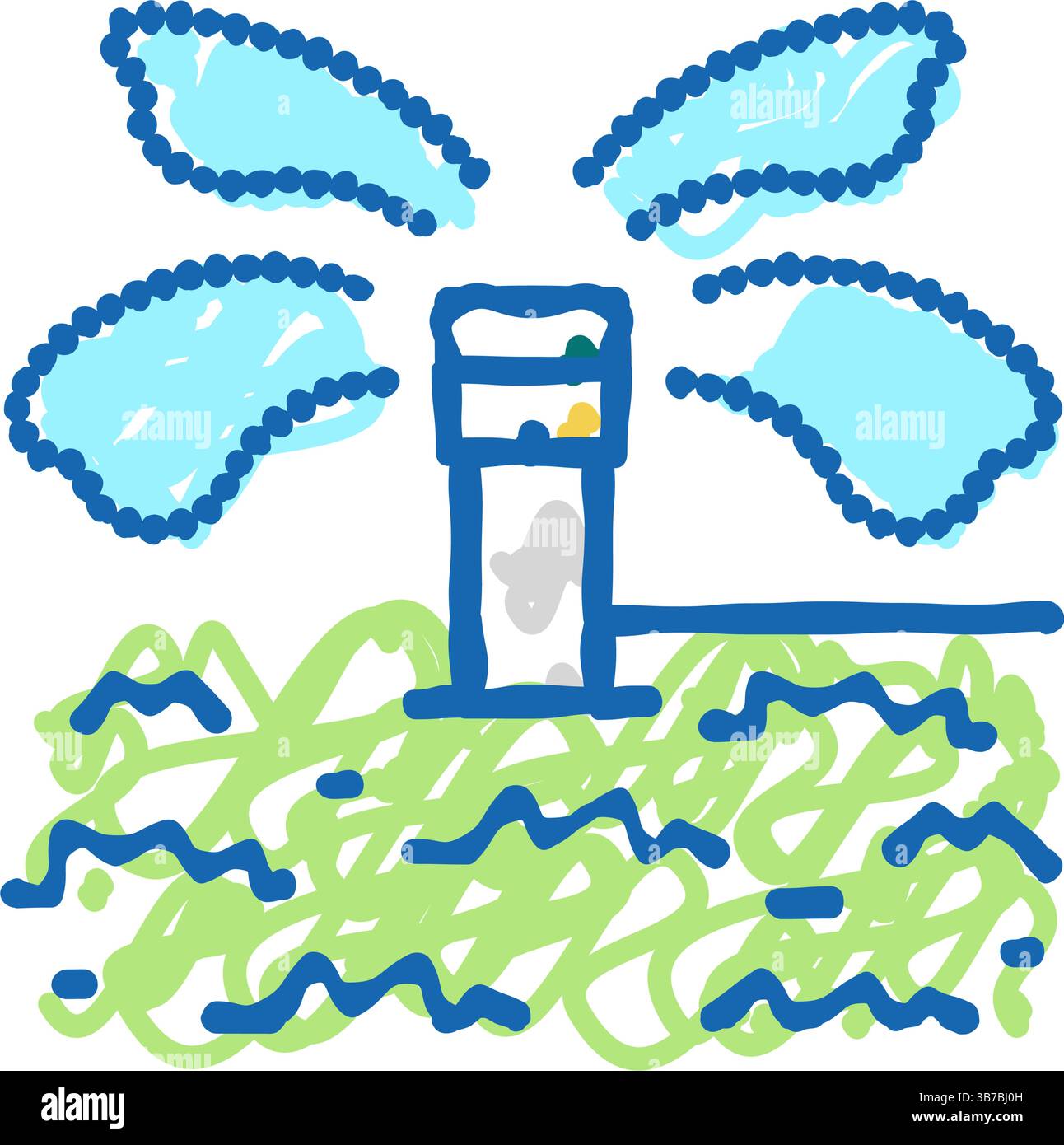 irrigation system for watering icon doodle illustration Stock Vector ...