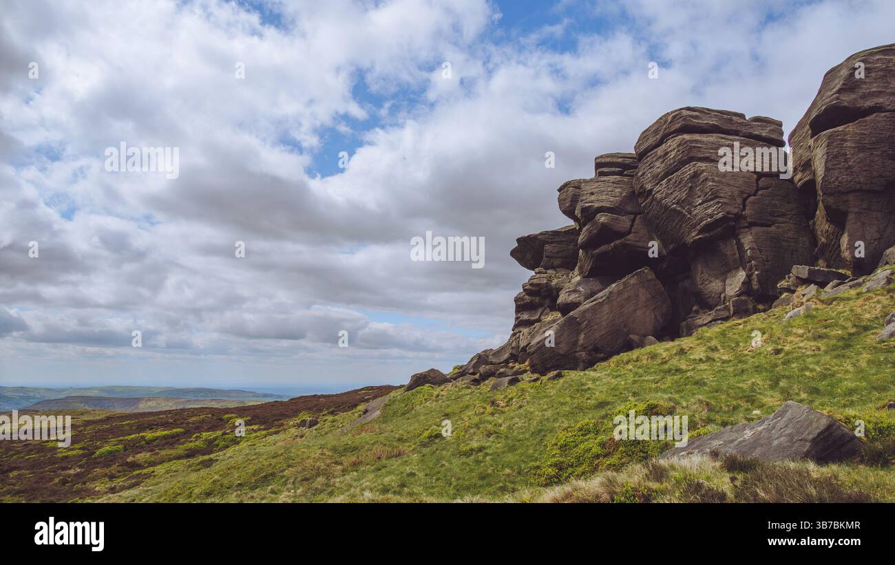 Edale Rocks on Kinder moor, Peak District, UK Stock Photo - Alamy