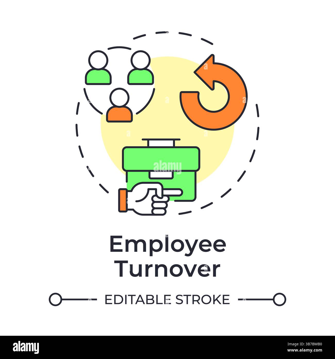 Employee turnover multi color concept icon Stock Vector