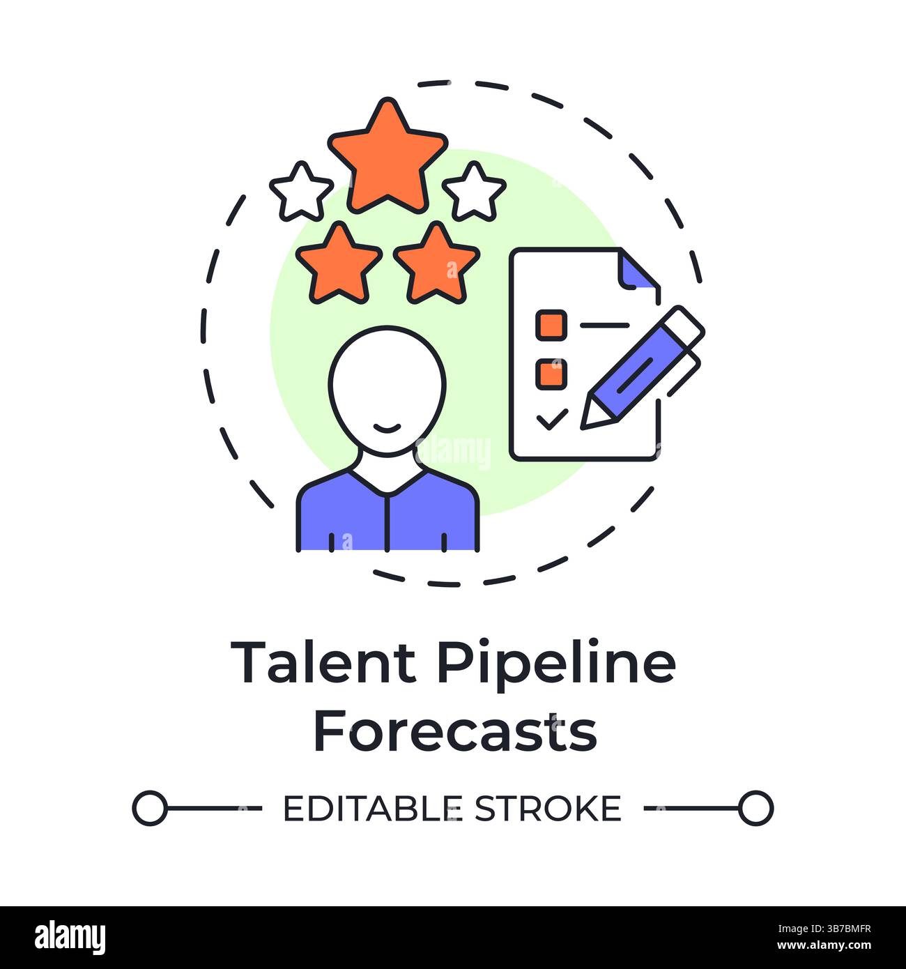 Talent pipeline forecasts multi color concept icon Stock Vector
