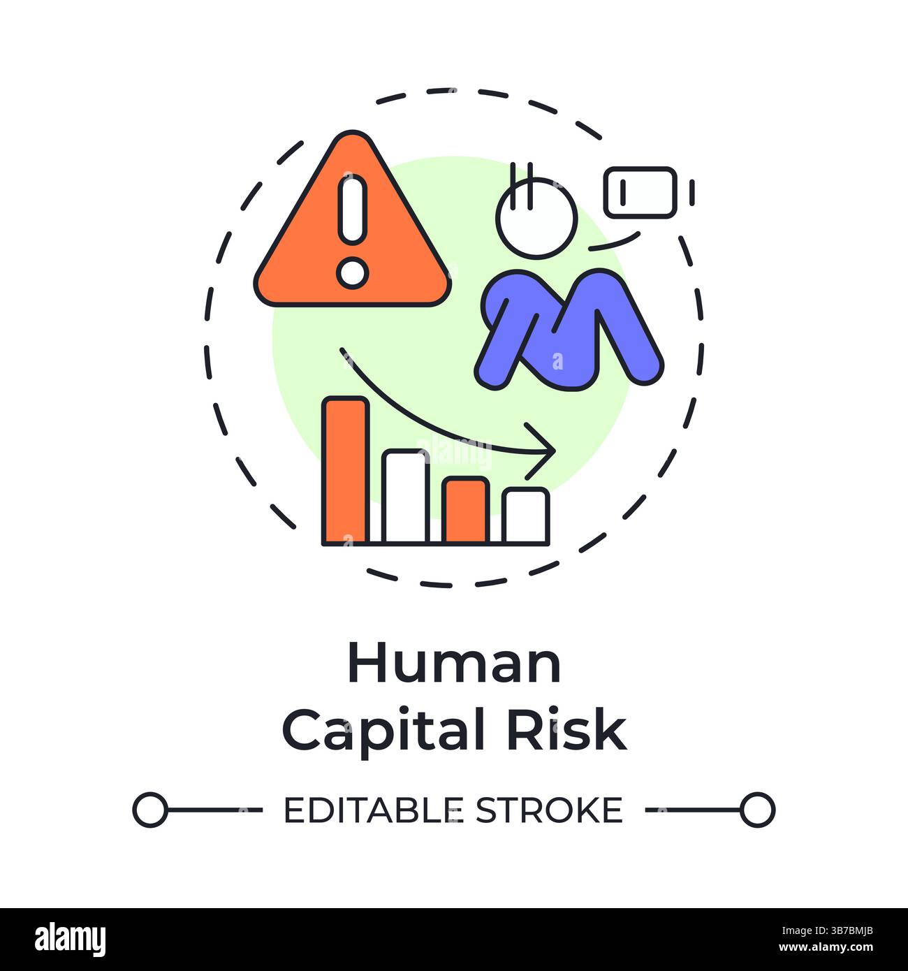 Human capital risk multi color concept icon Stock Vector