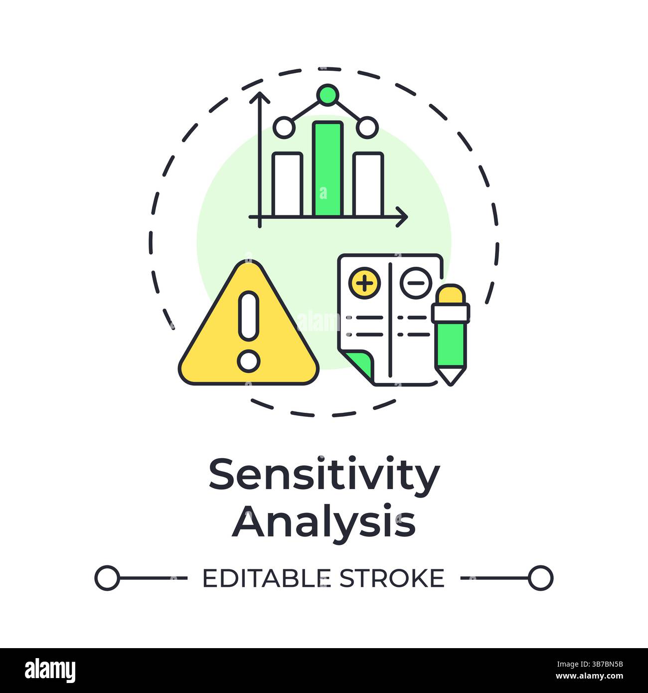 Sensitivity analysis multi color concept icon Stock Vector