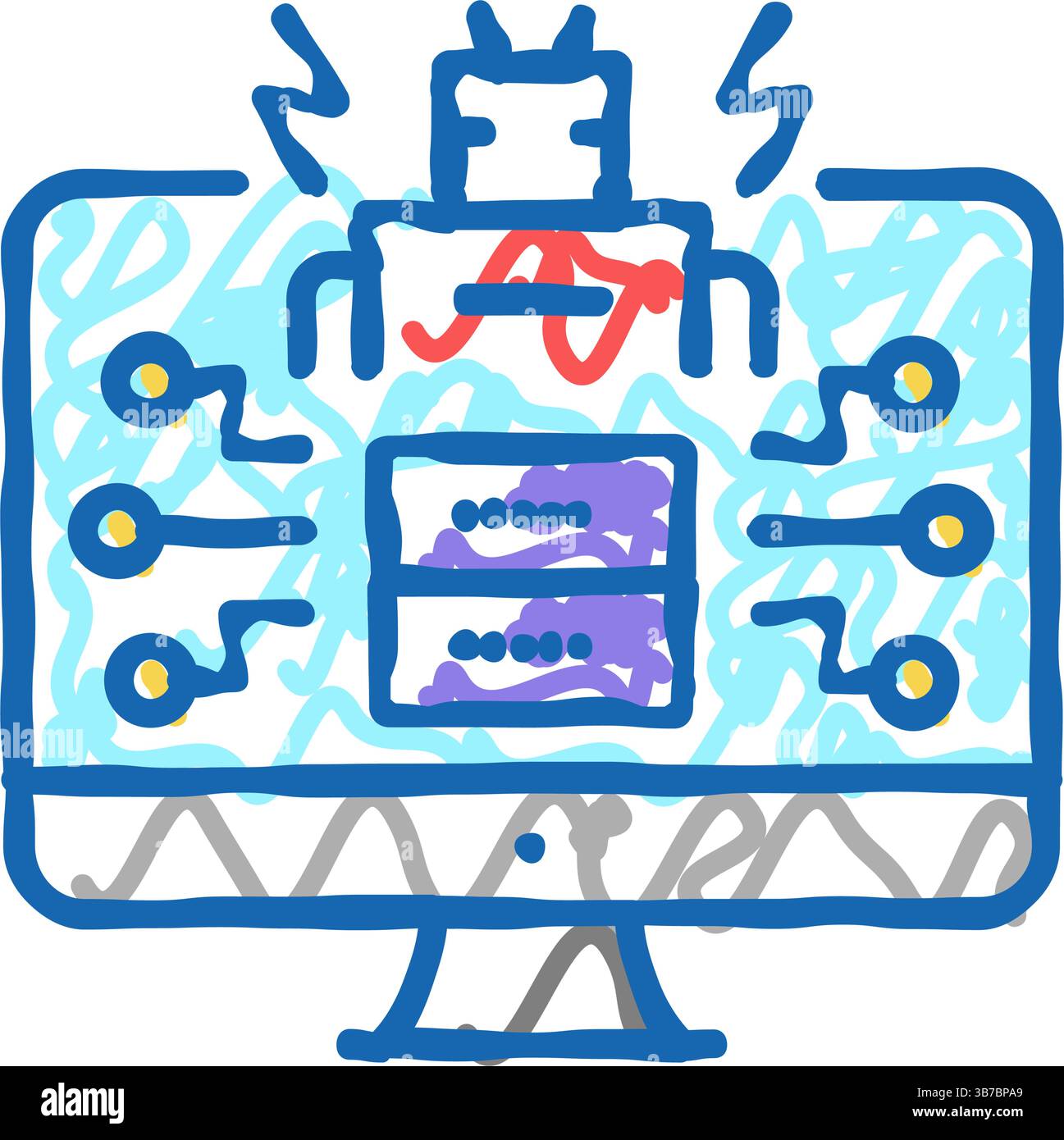 ai powered attacks icon doodle illustration Stock Vector Image & Art ...