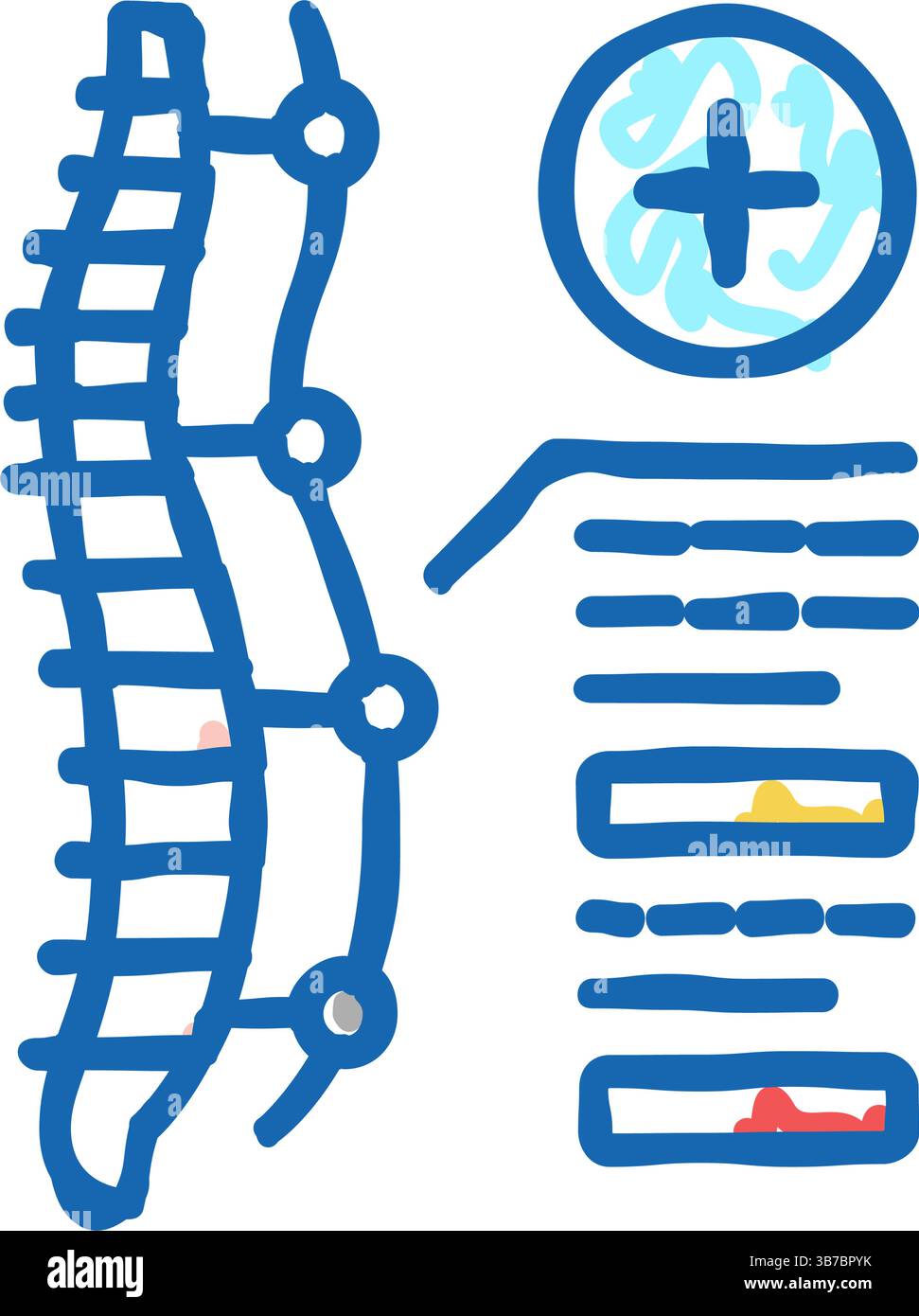 spine stabilization and reconstruction icon doodle illustration Stock ...