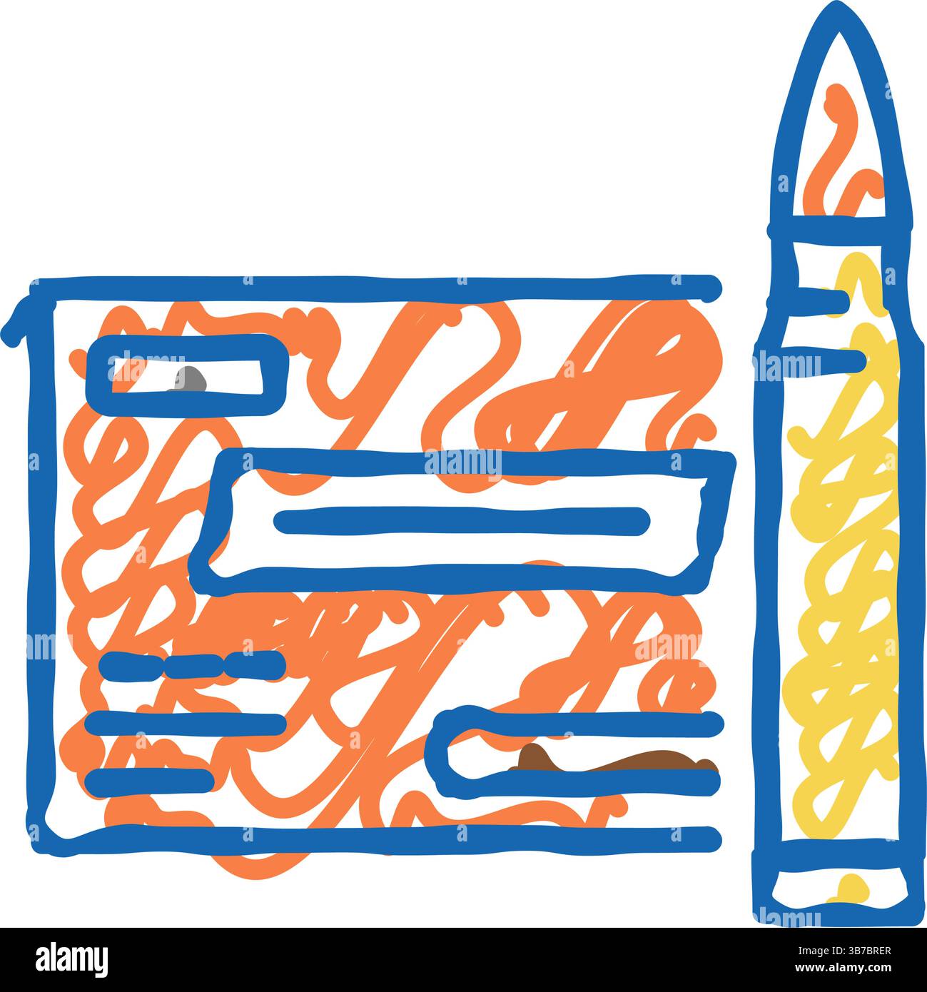centerfire rifle ammo icon doodle illustration Stock Vector Image & Art ...