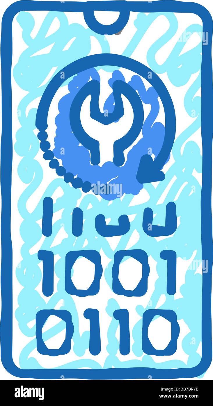 cell phone data recovery icon doodle illustration Stock Vector Image ...