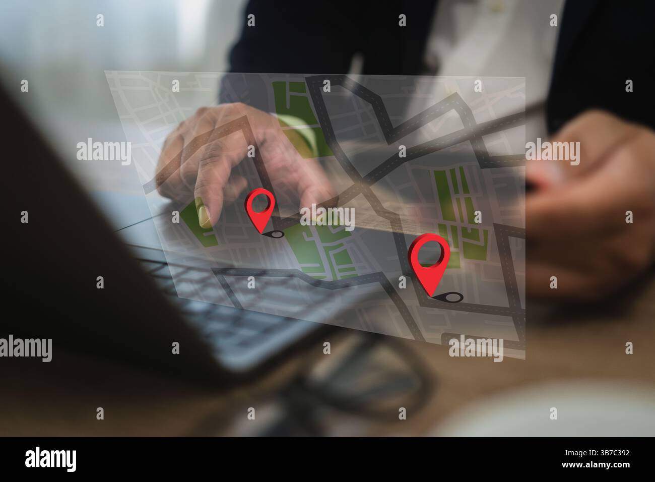 man using gps navigation on smartphone GPS Map to Route Destination ...