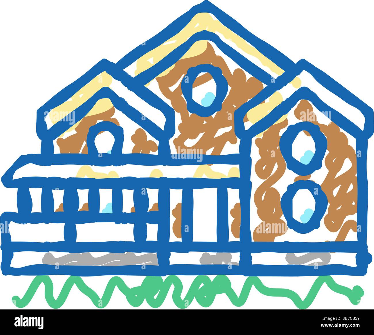 cottage house icon doodle illustration Stock Vector Image & Art - Alamy