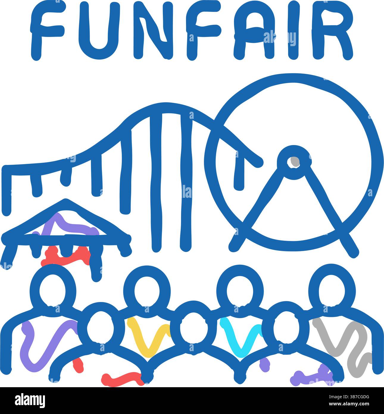 funfair amusement park icon doodle illustration Stock Vector Image ...