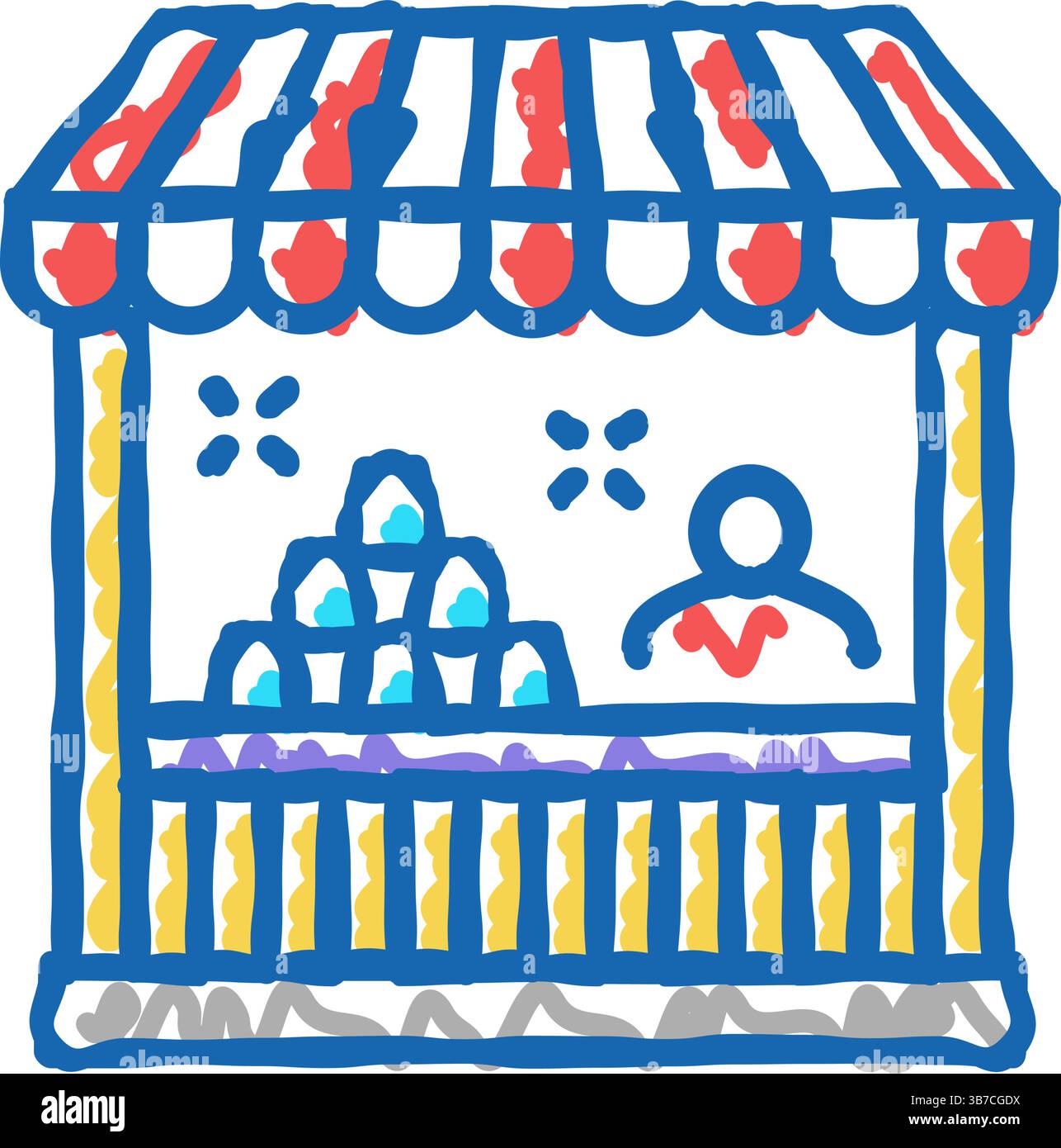 tent amusement park icon doodle illustration Stock Vector Image & Art ...