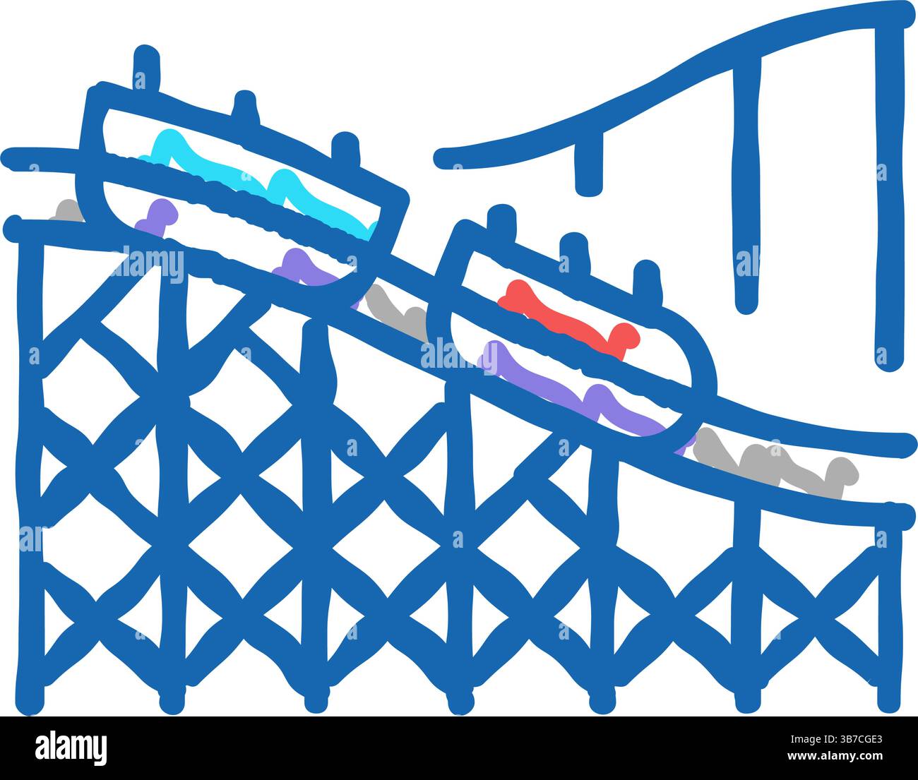 rollercoaster amusement park icon doodle illustration Stock Vector ...