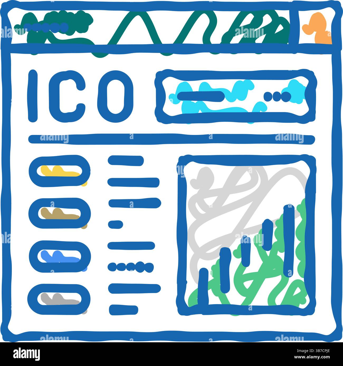 ico market icon doodle illustration Stock Vector Image & Art - Alamy