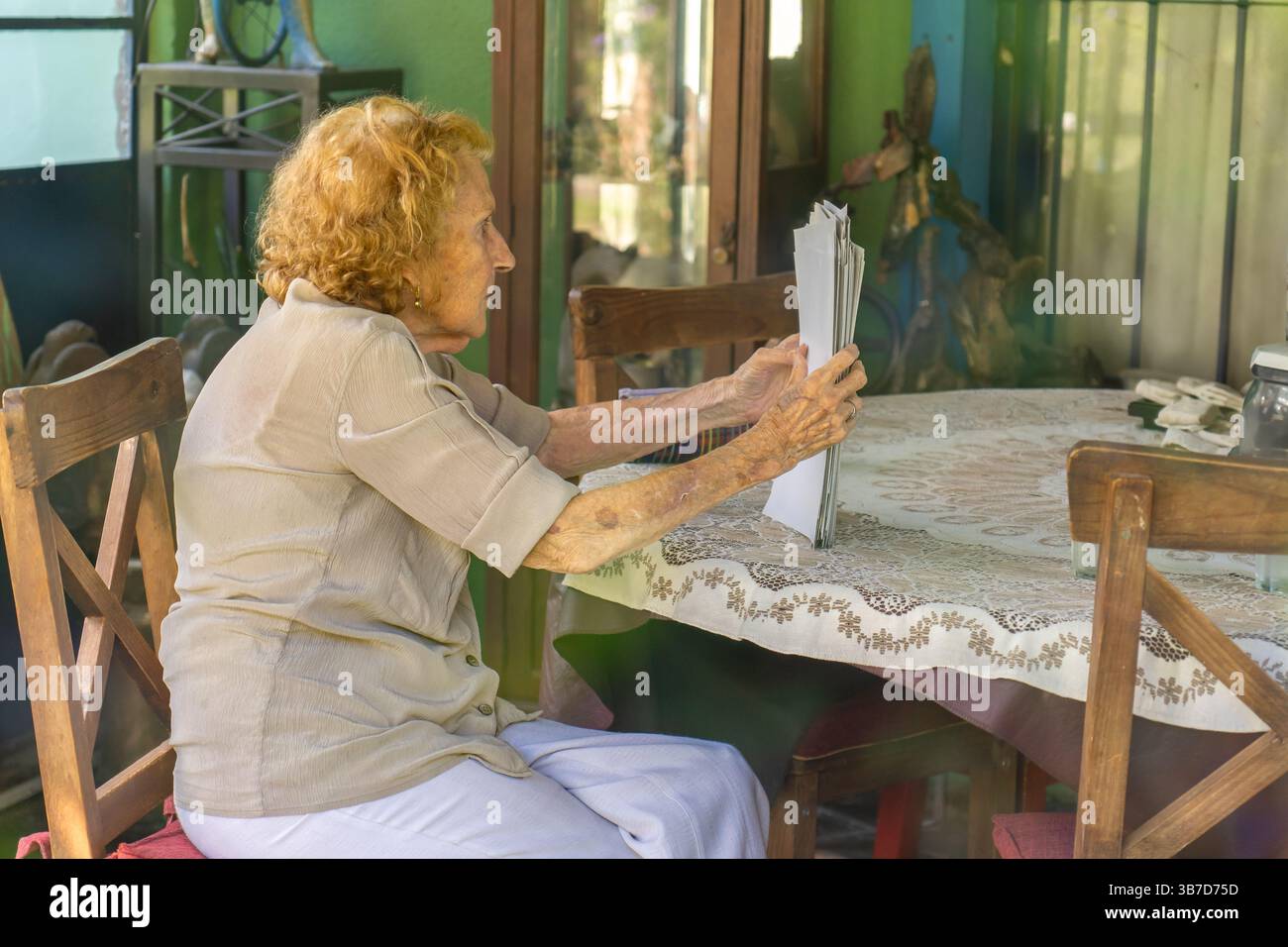 Life light woman veranda hi-res stock photography and images - Alamy