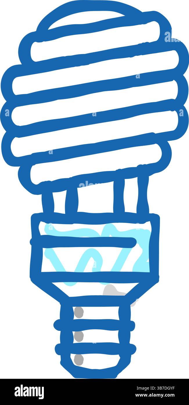 fluorescent light bulb icon doodle illustration Stock Vector Image ...