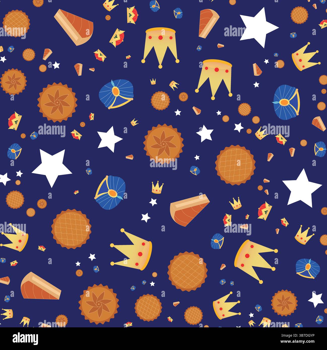 Happy Epiphany Day seamless pattern vector illustration. Stock Vector