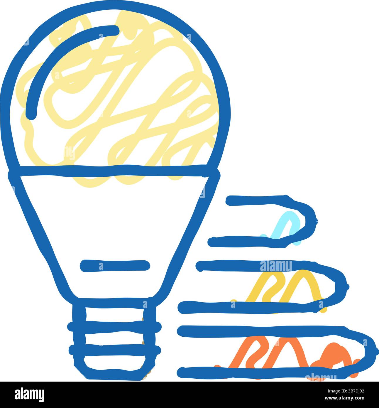 efficient light bulb icon doodle illustration Stock Vector Image & Art ...
