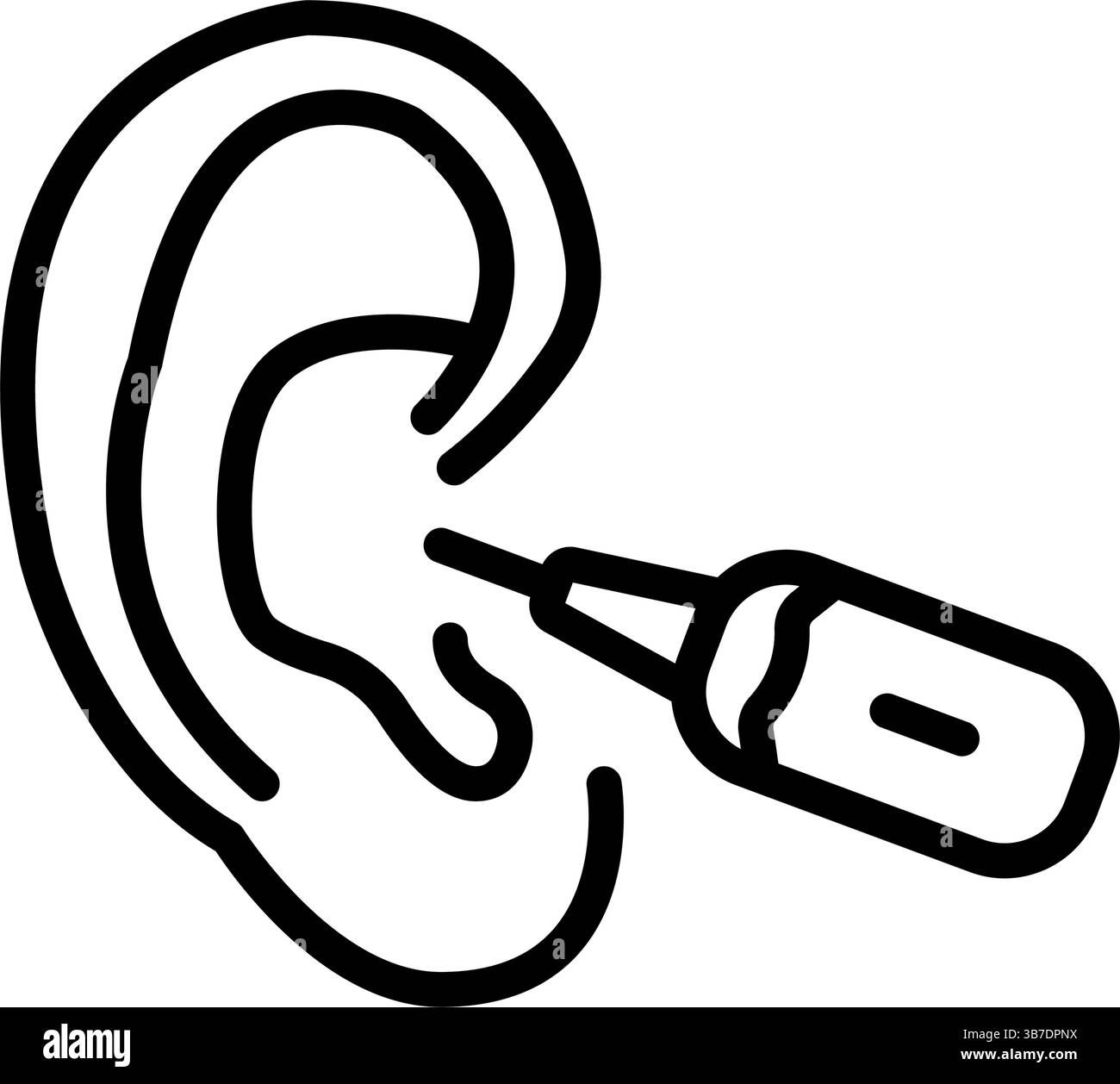 Using Smart Spoon Ear Stick Outline Icon. Device for Cleaning Ears Line ...