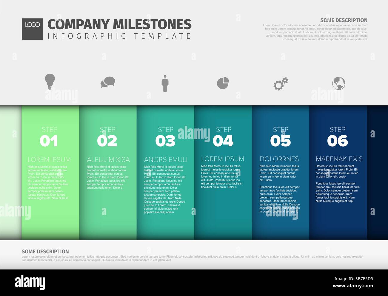 Milestone Infographic Example Infographic showing business stages icons hi-res stock photography and ...