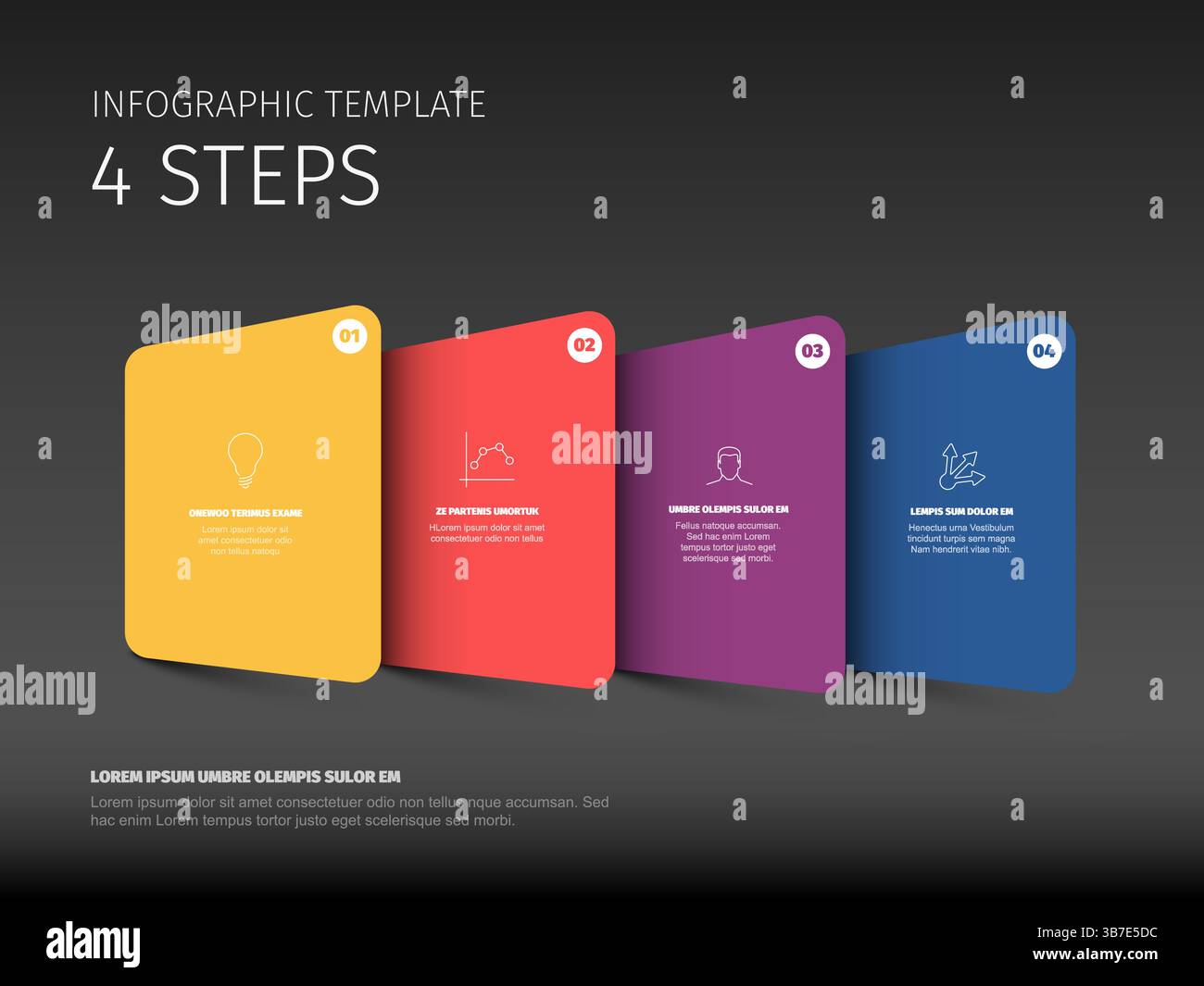 This is a 4 steps infographic template design. It's a vector illustration for process, options, or report using colorful simple infographic template d Stock Vector