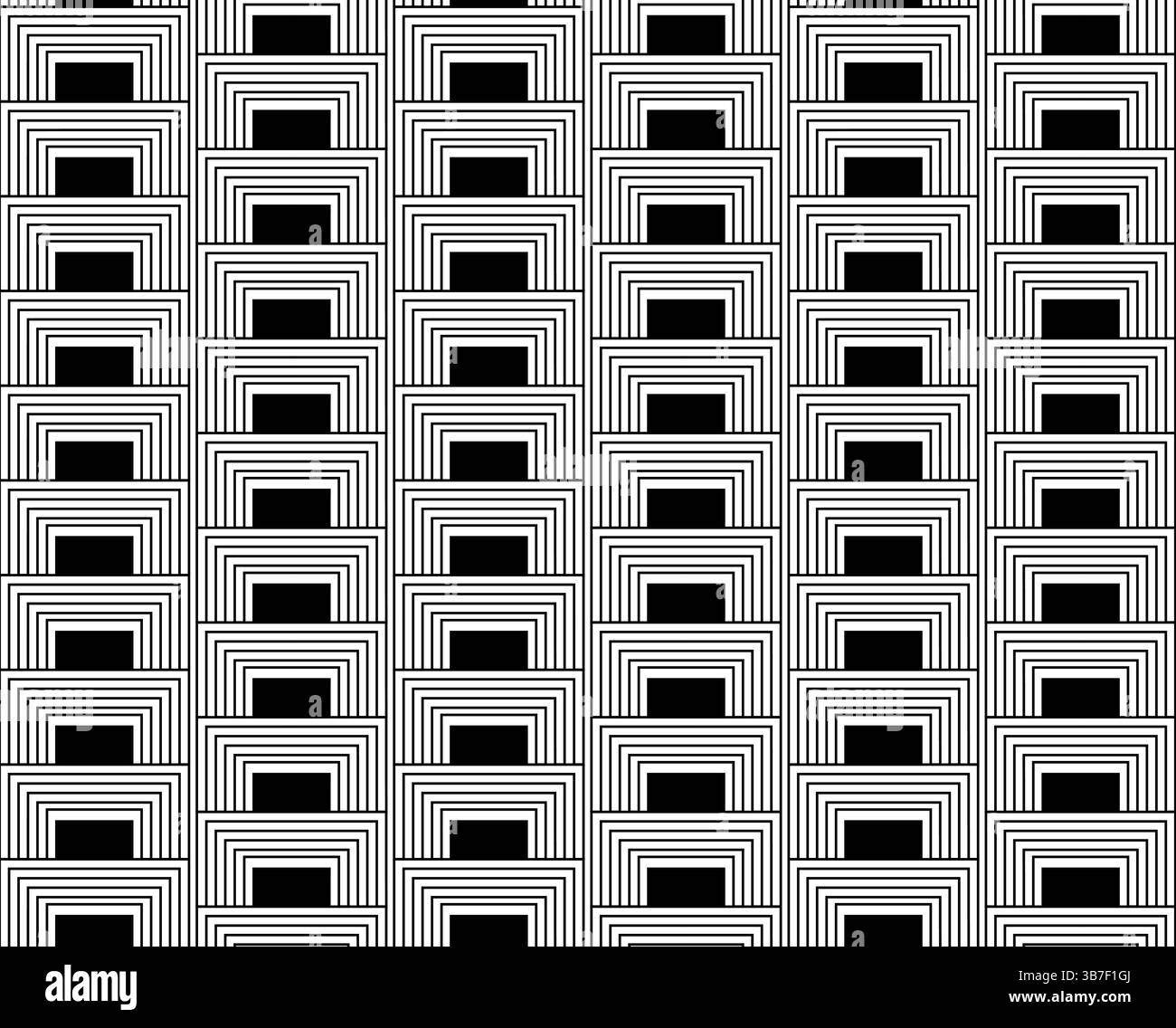 Square Geometry seamless pattern. Vector graphic line illustration. Black and white background for banners, print for fabric, labels, t-shirt printing Stock Vector