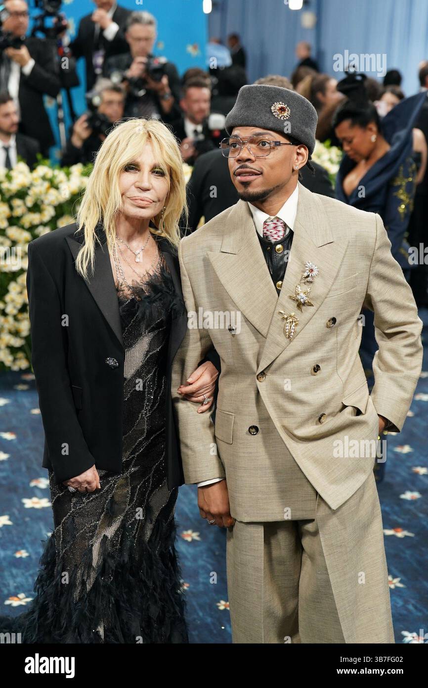 Ny. 05th May, 2025. Donatella Versace, Chance the Rapper at arrivals ...