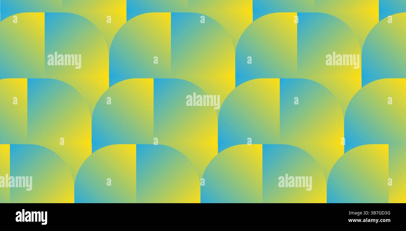 Blue and yellow curved dome pattern with soft gradient transitions Stock Vector
