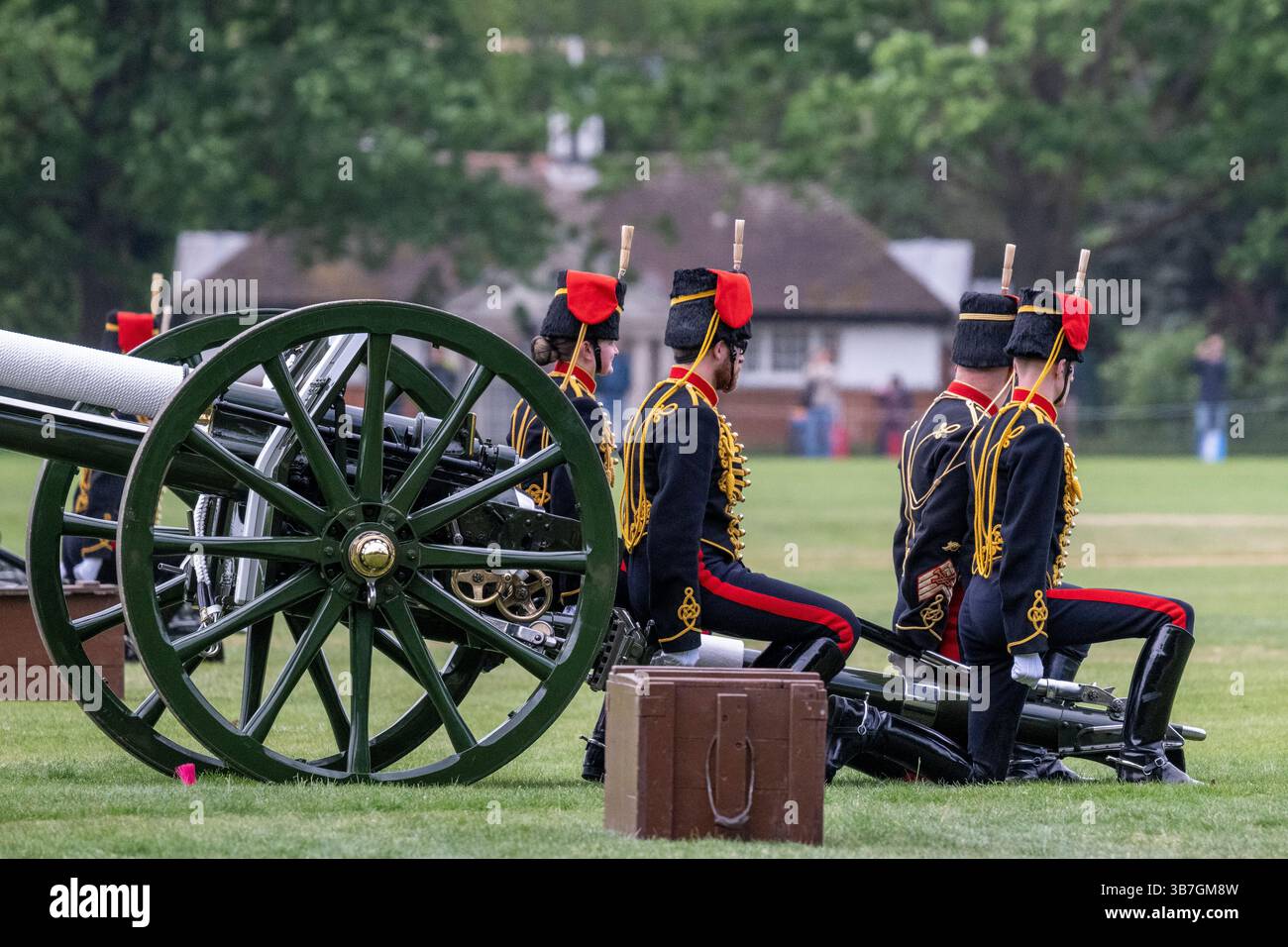 London, UK. 6 May 2025. Members of The King’s Troop Royal Horse ...