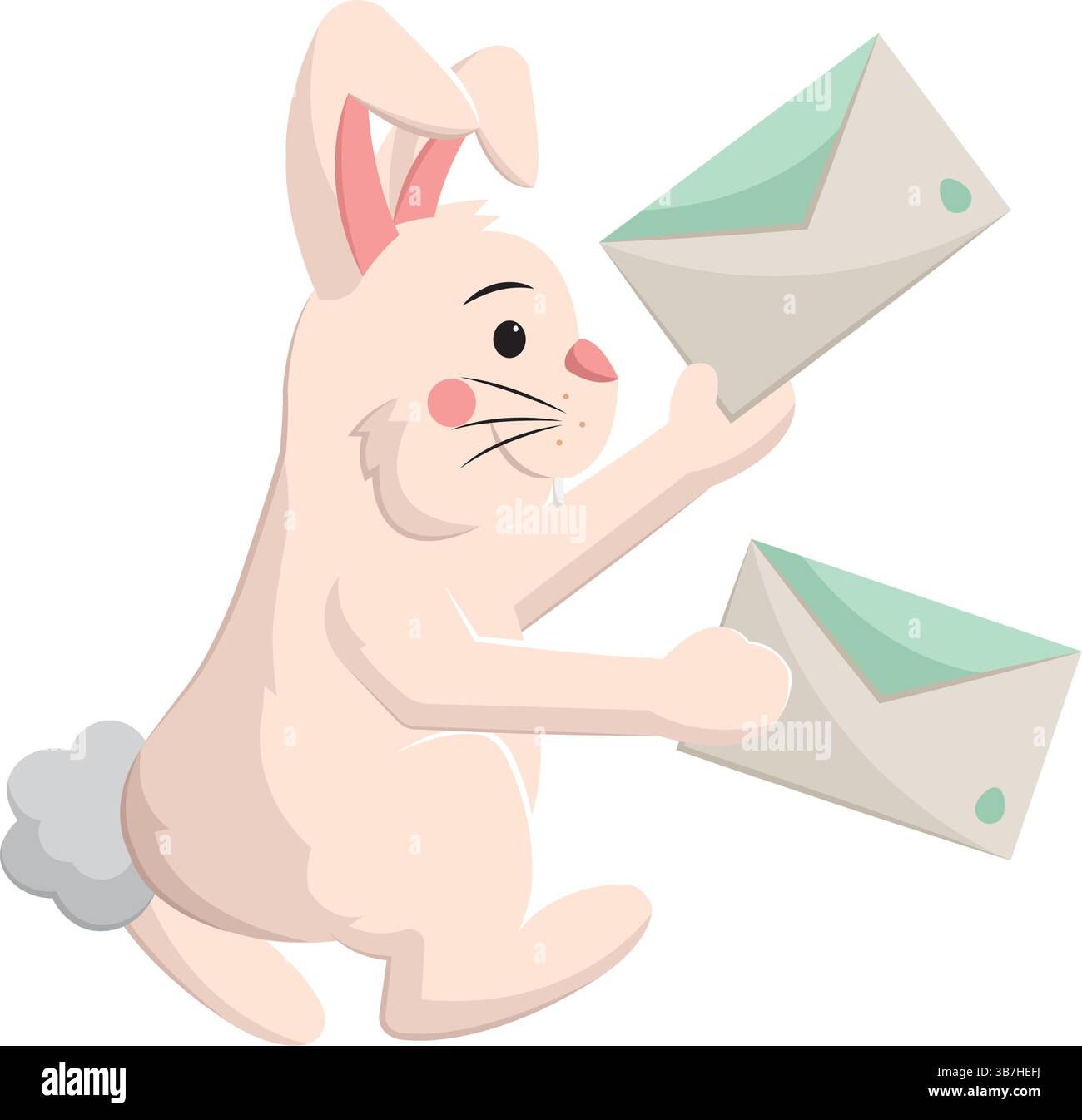 Easter bunny delivers letters. Vector illustration Stock Vector Image ...