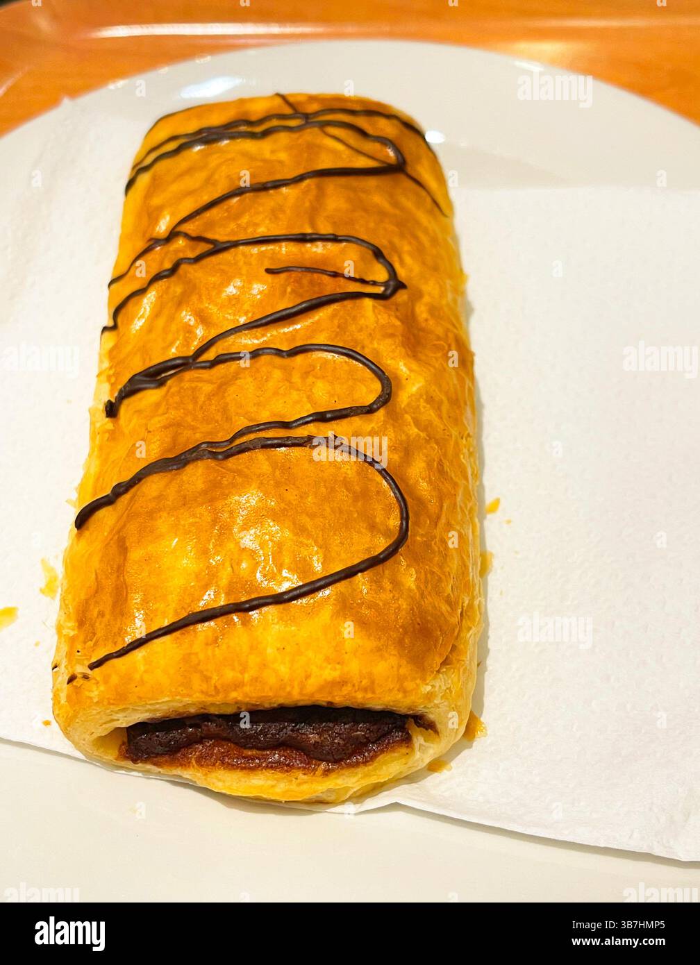 Napolitana, chocolate puff pastry. - Smartphone Captured Stock Image
